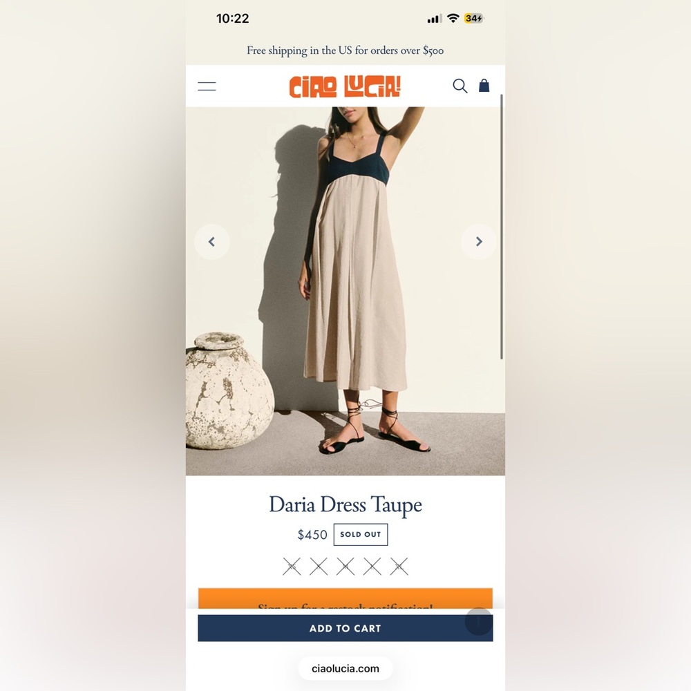 Ciao Lucia Daria Taupe Maxi Dress